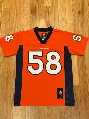 Broncos #58 Orange Kids Football Jersey